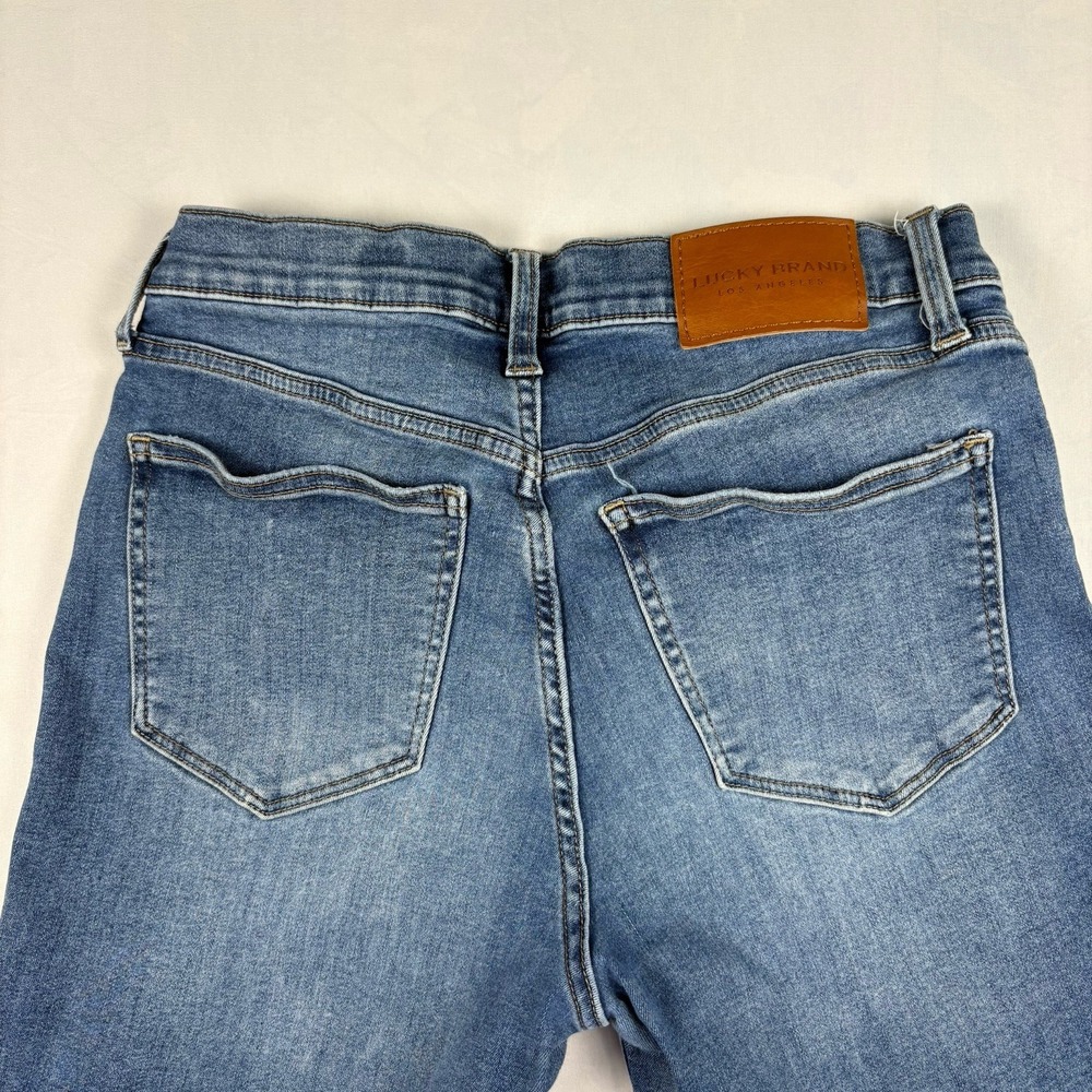 Lucky Brand Ava Mid Rise Crop Jeans Womens 8/29 Medium Wash Raw Hem Stretch - Picture 4 of 9
